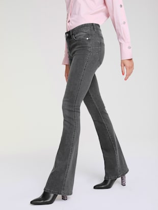 Jeans effet ventre plat coupe bootcut tendance - Rick Cardona - Gris Denim