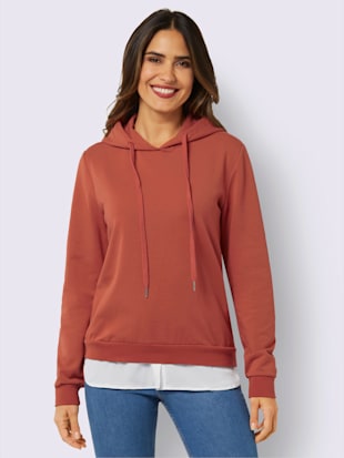 Sweatshirt à capuche 48% coton - - Ocre