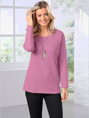 Tee-shirt uni basique à manches longues - - Bois De Rose