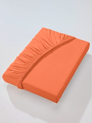 Drap-housse jersey filé à repassage superflu - Biberna - Couleur Terre Cuite