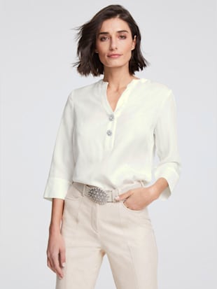 Chemisier boutons fantaisie brillants - Ashley Brooke - Offwhite