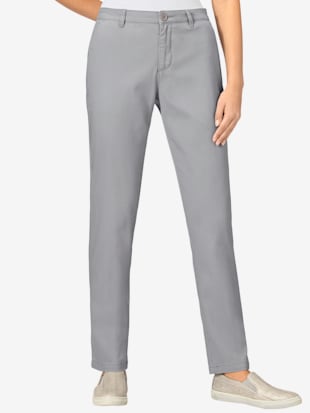 pantalon chino femme en coton extensible -  - gris