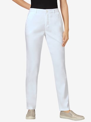 pantalon chino femme en coton extensible -  - blanc