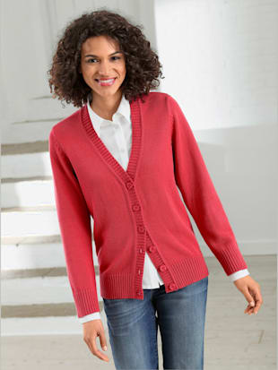 Veste en tricot - Collection L - Rouge Corail