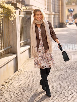 Robe imprimée qualité tissée - - Ivoire Imprimé