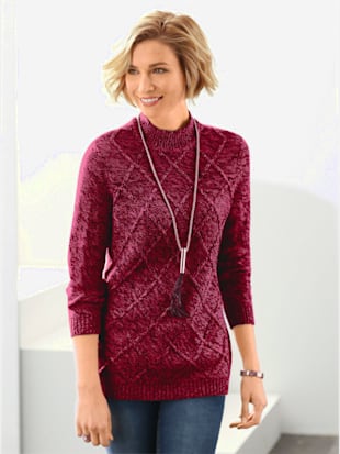 Pull tricot motif losanges col montant fils chinés - Witt - Modalova