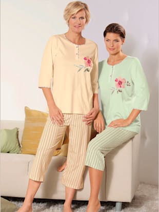pyjamas jersey fin - ascafa - abricot + tilleul
