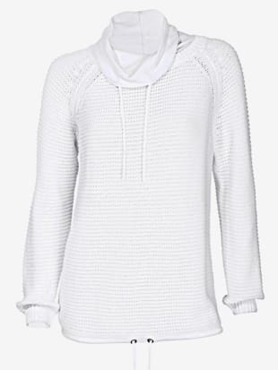 Pull à col roulé pur coton - - Blanc