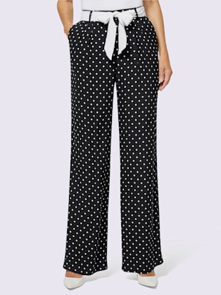 Pantalon qualité tissée - Creation L - Noir-blanc À Pois
