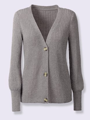 Veste en tricot ultra-doux et chaud - - Gris Pierre Chiné