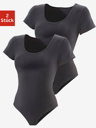 body t-shirt lot de 2 combinés t-shirt à manches courtes - vivance - noir