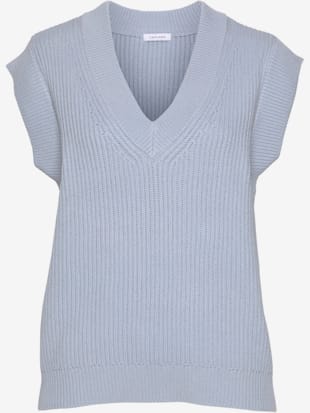 Débardeur en tricot débardeur en v - LASCANA - Bleu