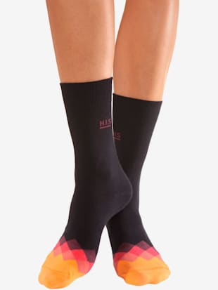 chaussettes socquettes avec pointe joliment colorée - h.i.s - noir