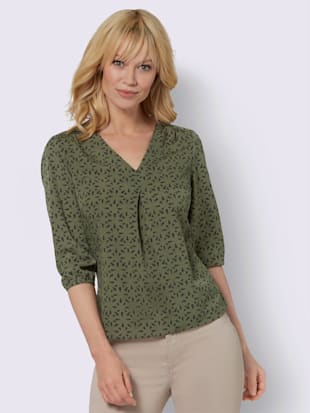 Chemisier coupe affinante - - Kaki-noir Imprimé