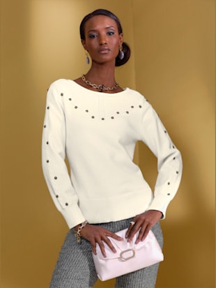 Pull à manches longues encolure en u féminine - Creation L - Modalova