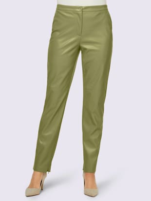 Pantalon en synthétique qualité lisse - Creation L - Vert Roseau