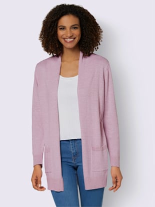 Veste en tricot 50% coton - Collection L - Rose-écru Chiné