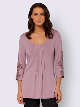 T-shirt en dentelle viscose - Fair Lady - Mauve
