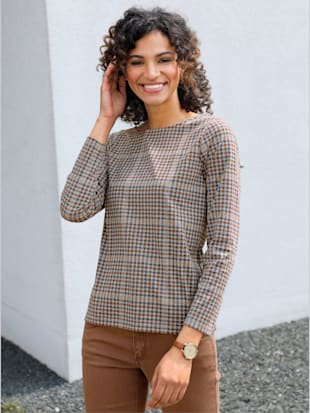 T-shirt à manches longues qualité coton - Collection L - Chamois À Motifs