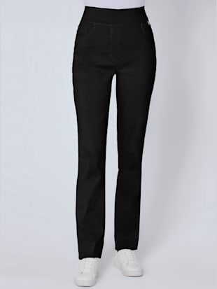 Pantalon lyocell large ceinture élastique - Stehmann Comfort line - Noir