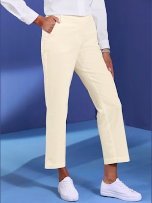 Pantalon velours côtelé coton/modal ultra-doux avec modal - Stehmann Comfort line - Écru
