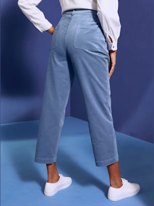 Pantalon velours côtelé coton/modal ultra-doux avec modal - Stehmann Comfort line - Bleu Tourterelle