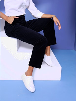 Pantalon velours côtelé coton/modal ultra-doux avec modal - Stehmann Comfort line - Marine