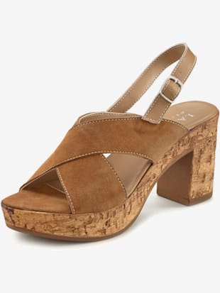 Sandales cuir de qualité - LASCANA - Coloris Chamois