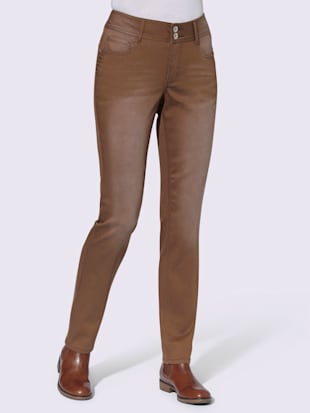 Jean 5 poches qualité coton - Collection L - Marron