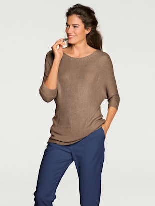 Pull encolure en u superbe tricot fin - Rick Cardona - Taupe