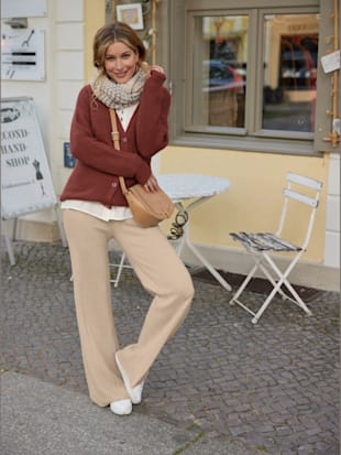 Veste en tricot qualité ultra-douce - - Marron Rouge