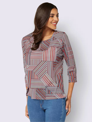 T-shirt à manches 3/4 jolie imitation patchwork - Witt - Modalova