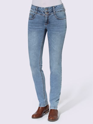 Jean 5 poches qualité coton doux sur la peau - Collection L - Bleu Délavé