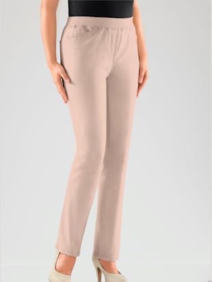 Pantalon droit classique avec ceinture élastique - - Sable