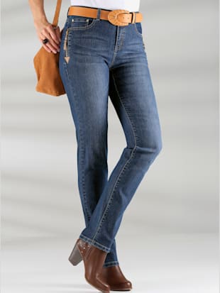 jean avec poches originales en qualité extensible - collection l - bleu délavé