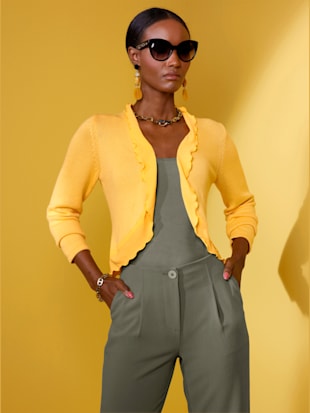 veste en tricot contient de la soie - creation l - jaune