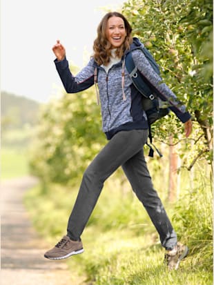 Veste sweat - Collection L - Marine-blanc Chiné