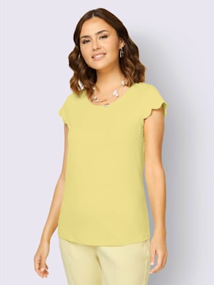 T-shirt à manches courtes qualité viscose extensible souple - Creation L - Citron