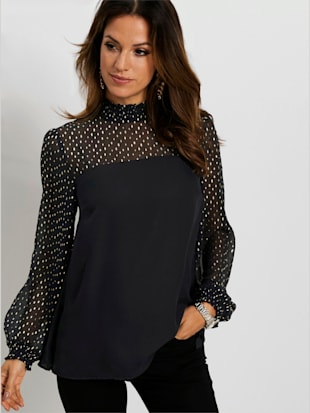 Chemisier finitions des manches smockées - Creation L - Noir