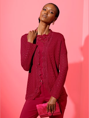 Veste en tricot ajouré 30% lyocell - Creation L - Modalova