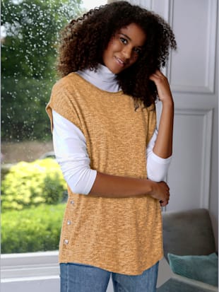 Débardeur en tricot 60% coton - - Ocre