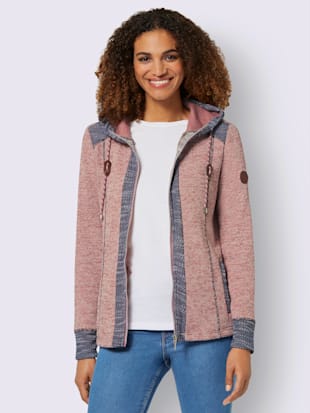 Veste légère tissu structuré de qualité - Collection L - Bois De Rose-blanc Chiné