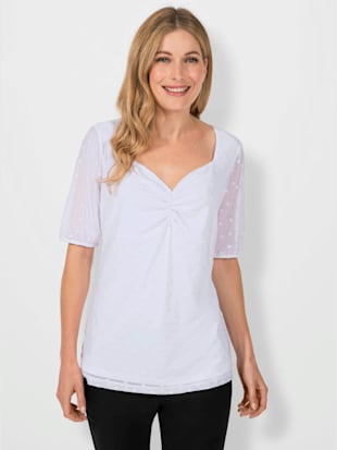 Chemisier manches bouffantes discrètes - Creation L - Blanc