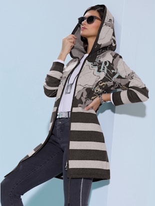 Veste en tricot jacquard mélange de viscose doux - Creation L - Modalova
