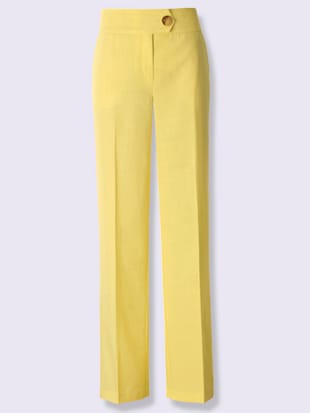 Pantalon plis repassés, effet affinant - Creation L - Citron