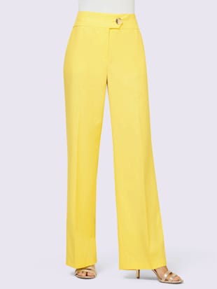 Pantalon plis repassés, effet affinant - Creation L - Citron