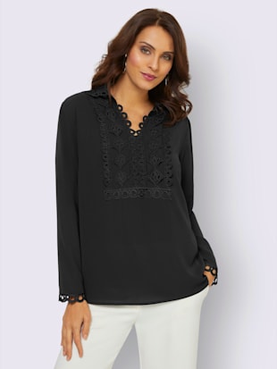 Chemisier à manches longues qualité structurée facile d'entretien - Fair Lady - Noir