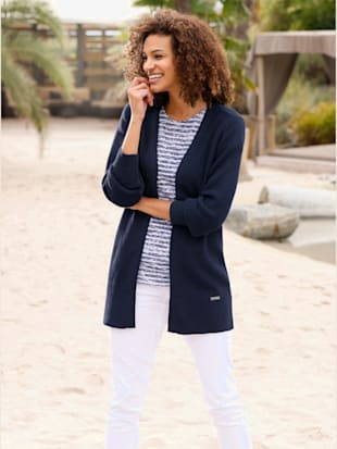 Veste longue en tricot 50% coton - Collection L - Modalova