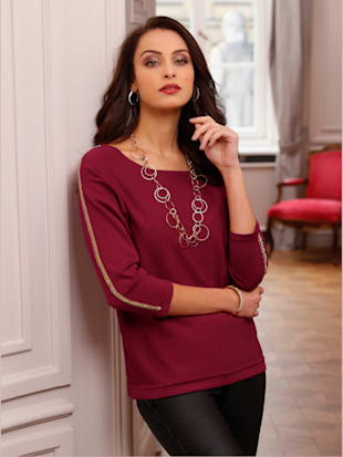 Pull à manches 3/4 qualité viscose douce - Fair Lady - Cerise