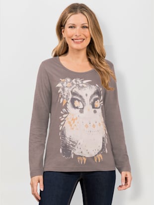 T-shirt imprimé 50% modal - - Anthracite